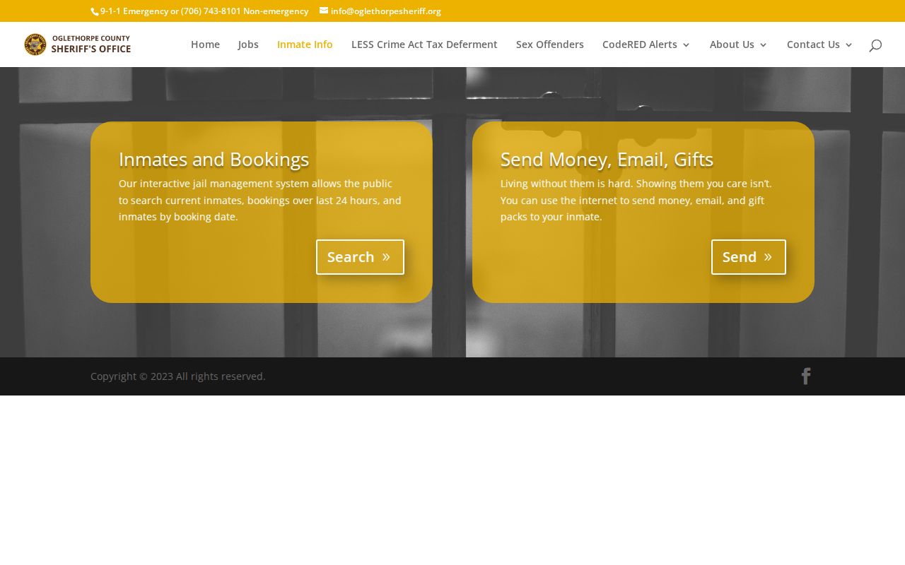 Oglethorpe County Sheriff's Office Inmates and Bookings page